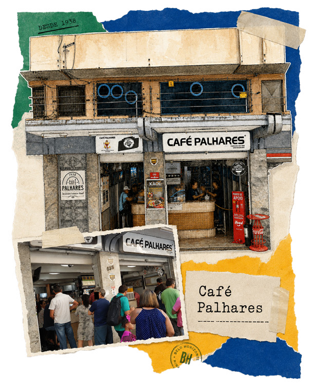 Colagem de fotos de Café Palhares